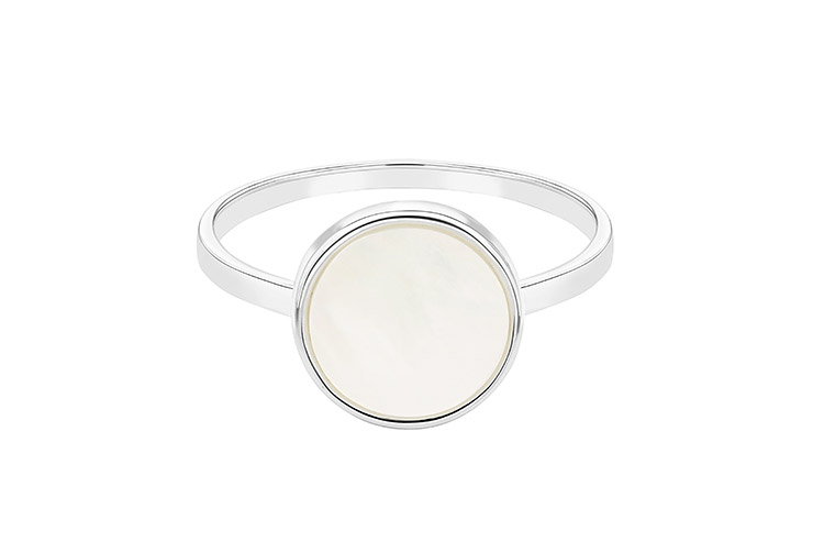 Anillo plata 925 circulo nacar 