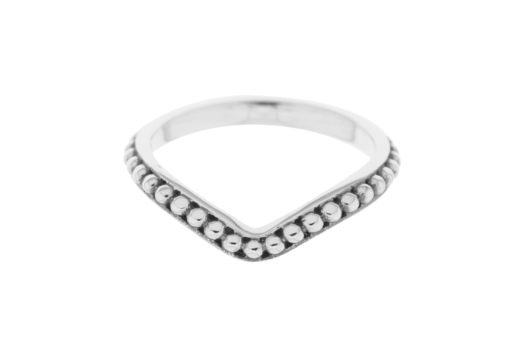 Anillo plata 925 pico de bolitas 