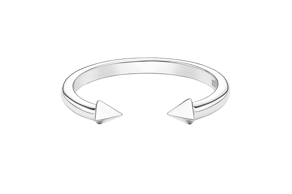 Anillo plata 925 pirámide 3 lados abierto 
