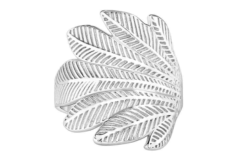 Silver 925 feathers ring