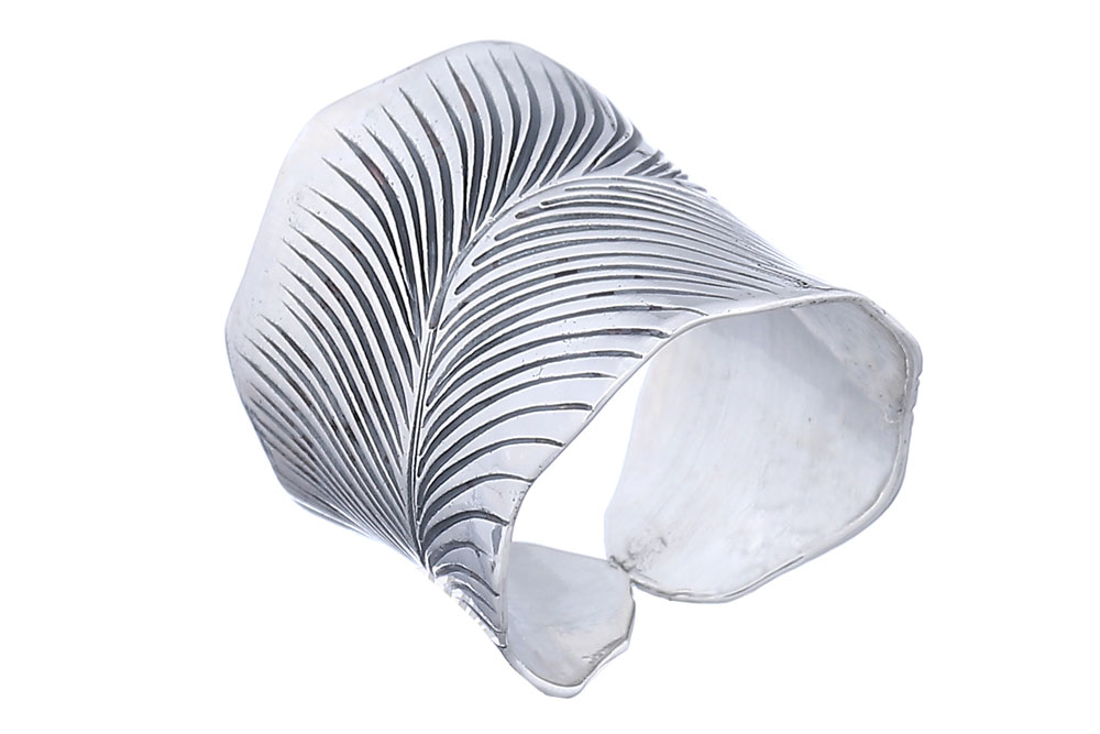 Anillo plata 925 hoja de platanero