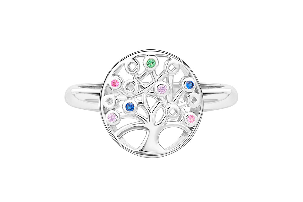 Anillo plata 925 arbol de la vida zirconita