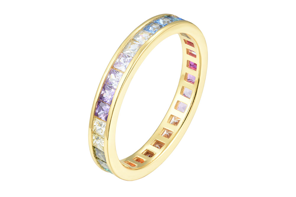 Anillo plata 925 alianza mix zirconitas