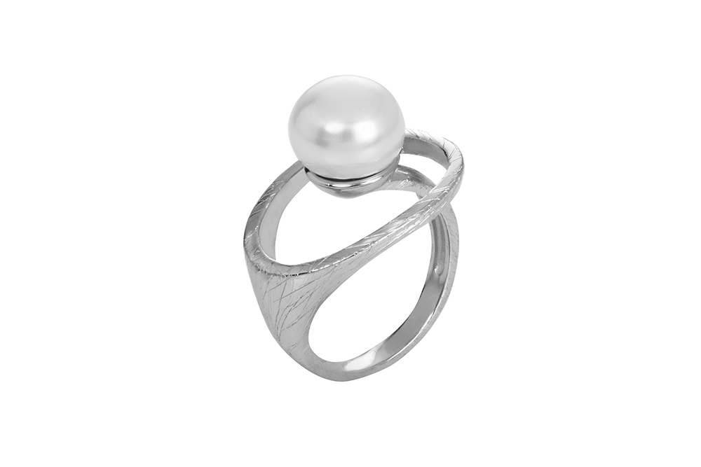 Sterling silver 10mm pearl ring