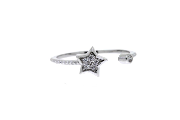 Silver 925 cz little star ring
