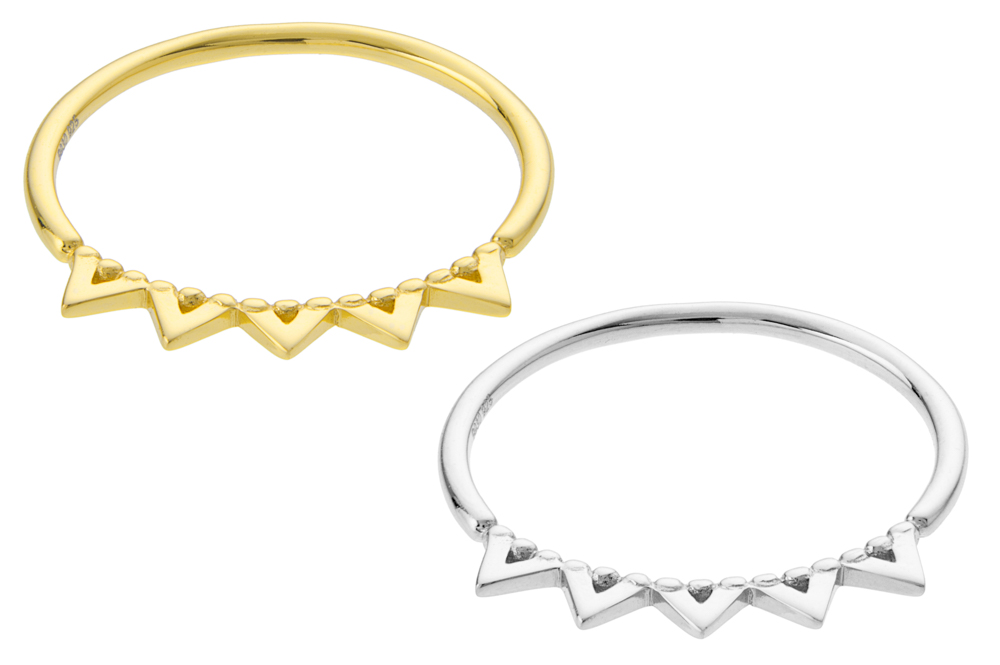 Anillo plata 925 mini triangulos 