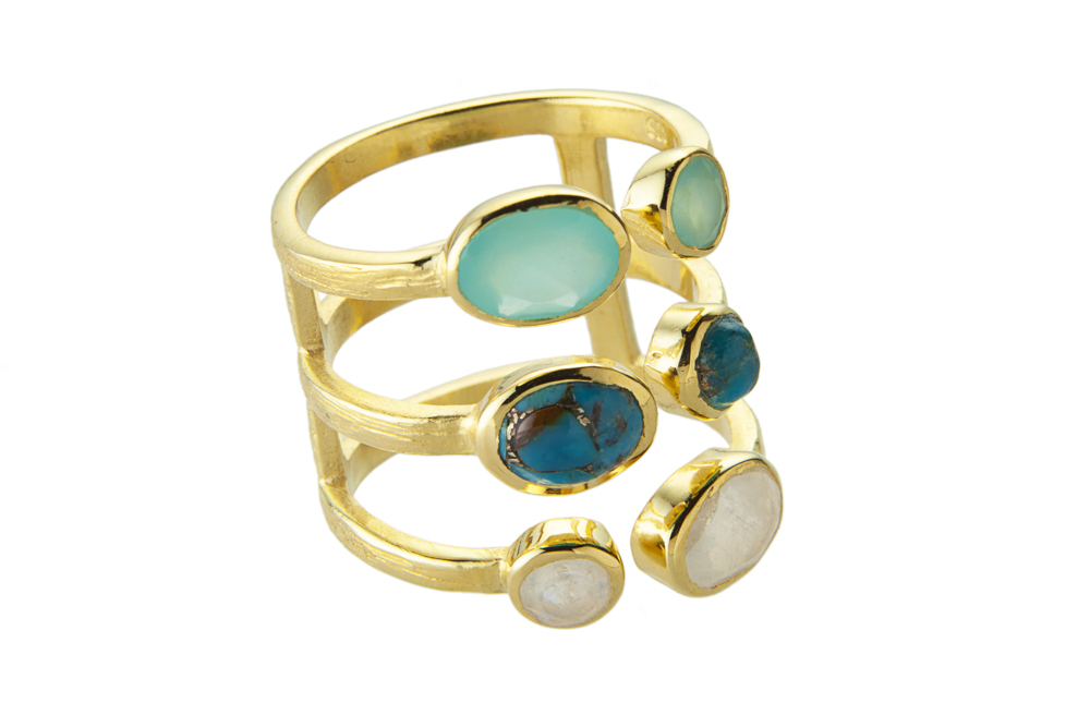 [13943A122RTU] Silver 925 ring semi precious stone (EU size 52)