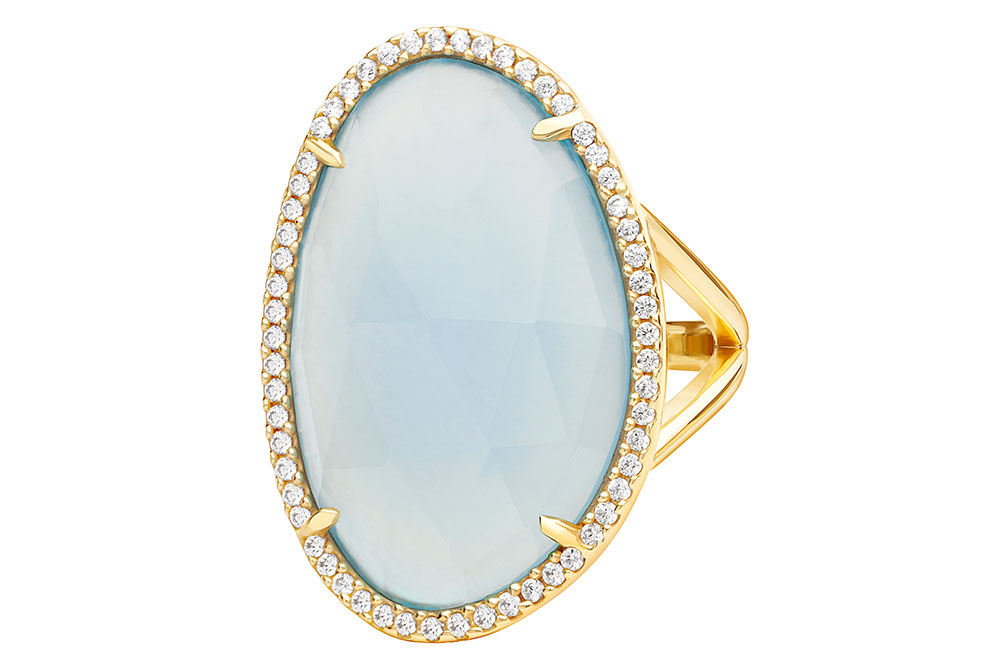 Anillo plata piedra semi preciosa con zirconita 