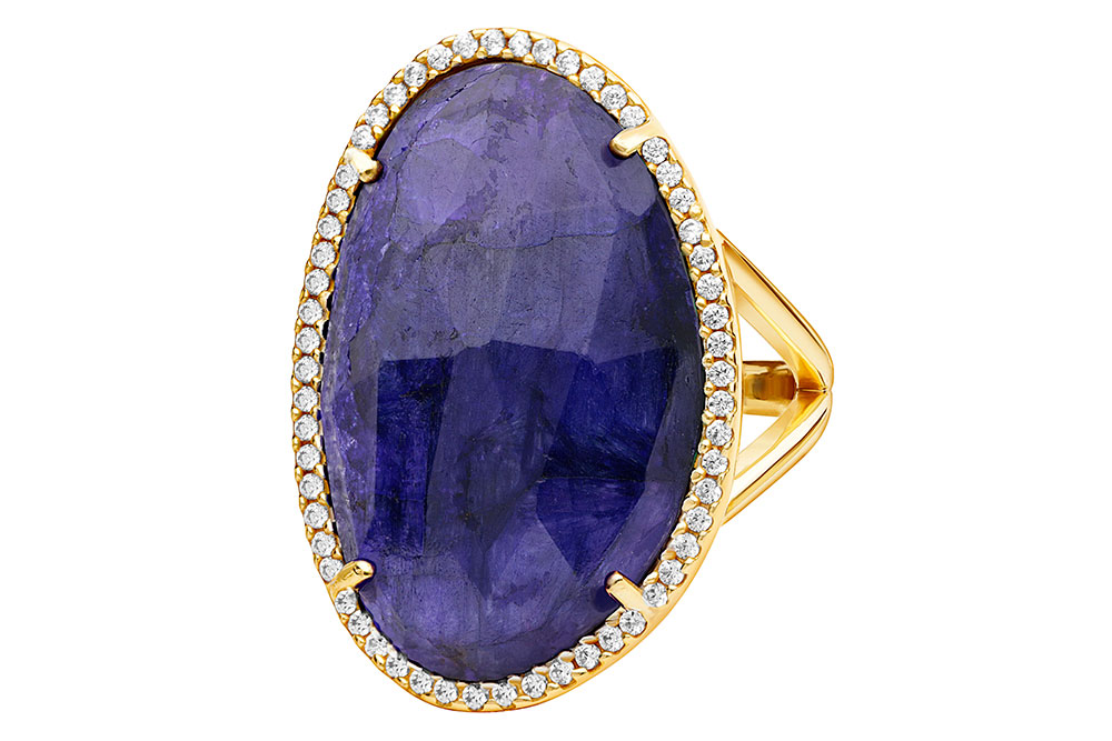 Silver 925 ring stone dyed red kyanite, cz