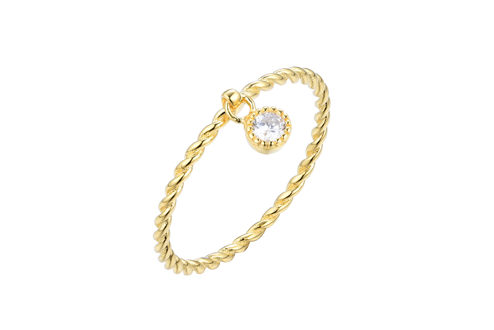 Anillo plata 925 con zirconita con anilla 