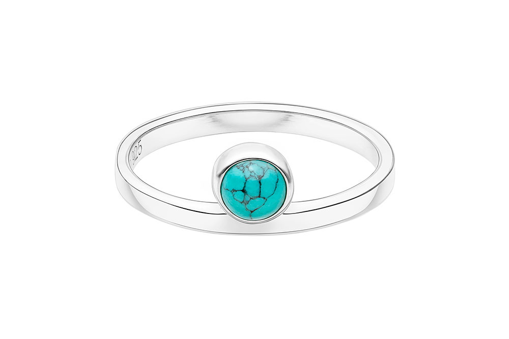 Stering silver ring with semi-precious stone
