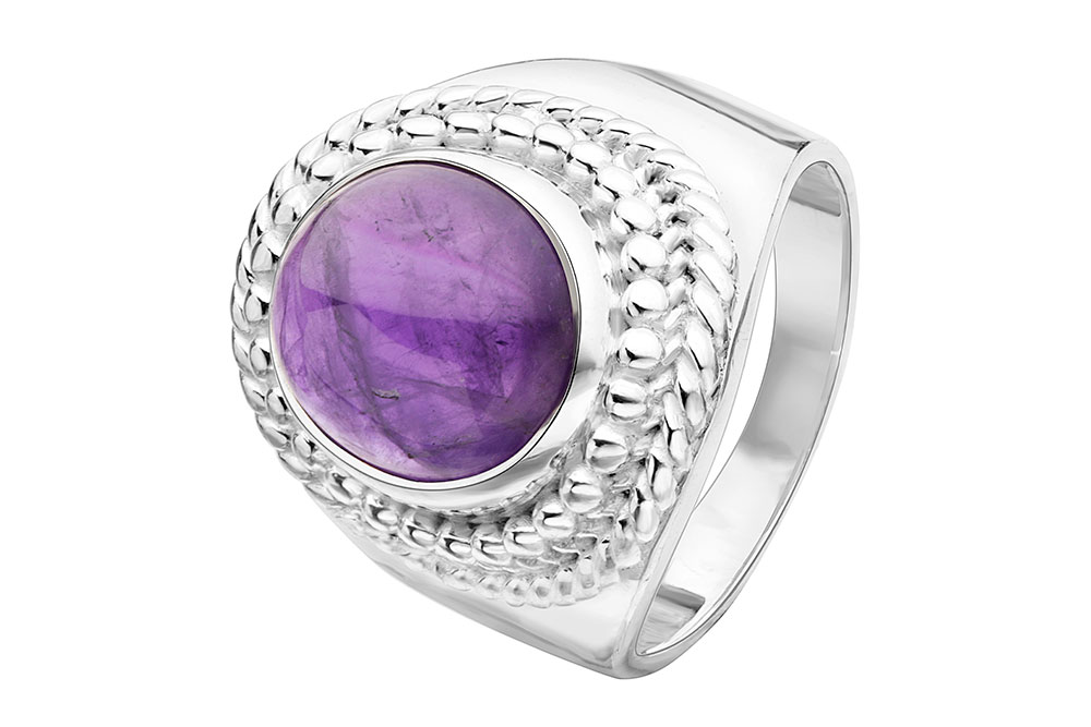 Sterling silver ring with semi-precious stone