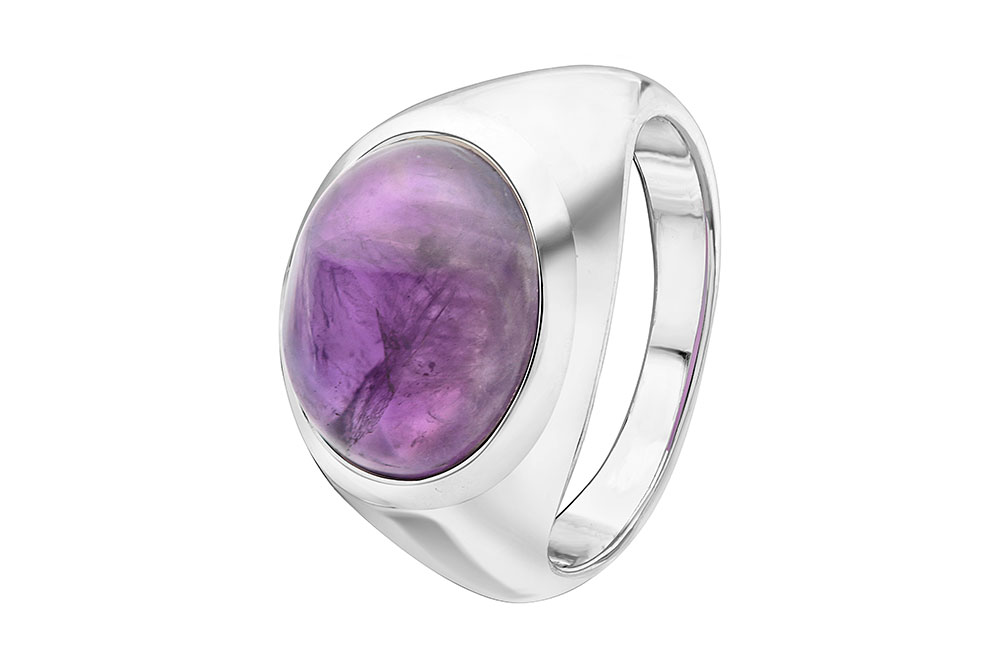 Sterling silver ring with semi-precious stone