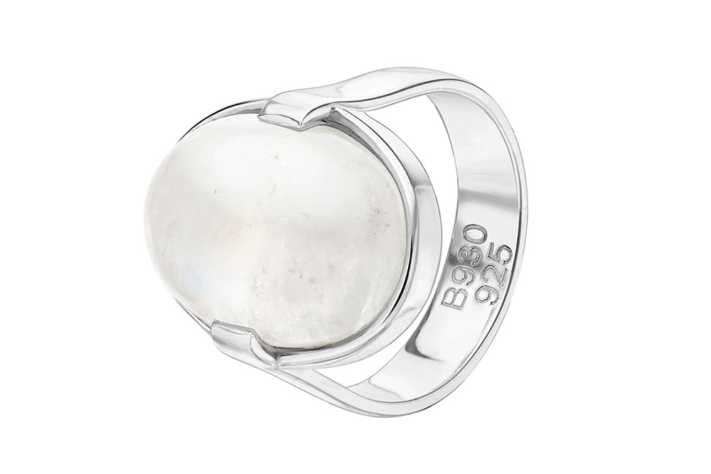 Sterling silver ring with semi-precious stone
