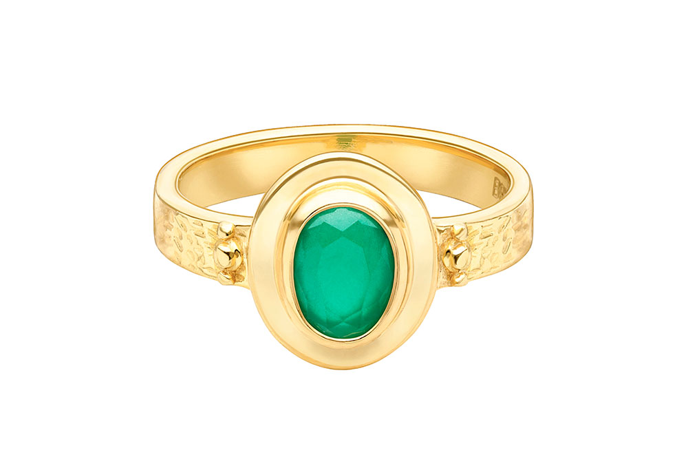 Sterling silver ring with semi-precious stone