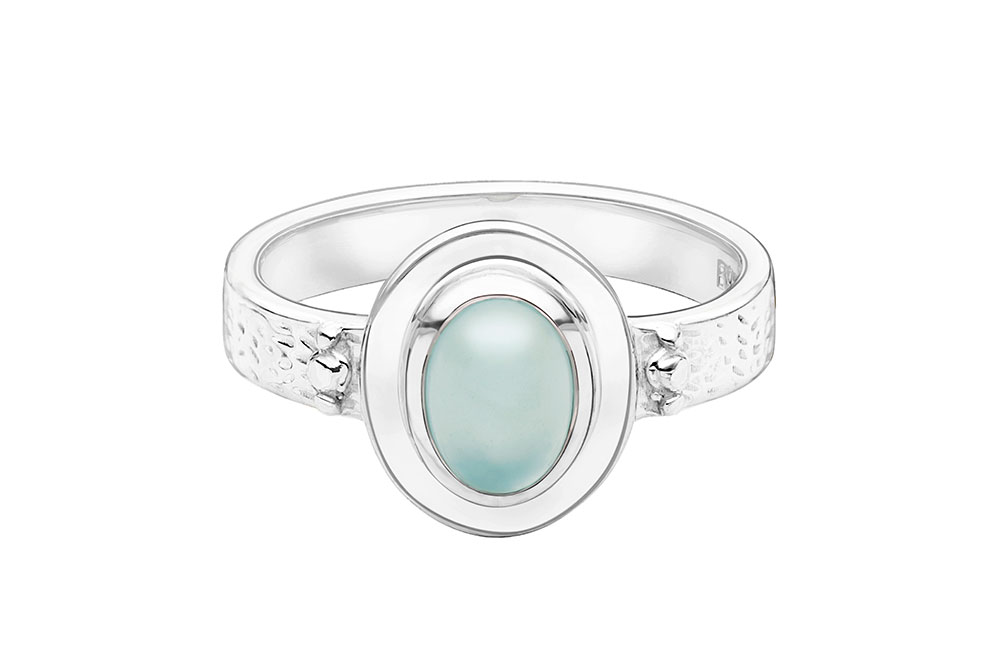 Sterling silver ring with semi-precious stone