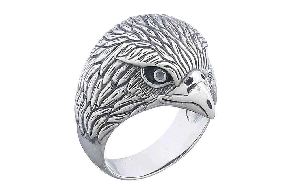 [14853R00TA1200OX] Silver eagle ring (EU size 52)