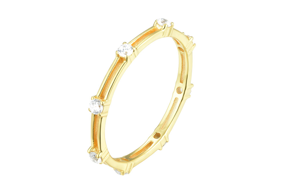 Anillo plata 925 con mini zirconitas cuadradas 