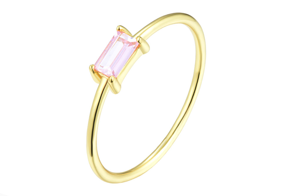 Anillo plata 925 zirconita baguette 