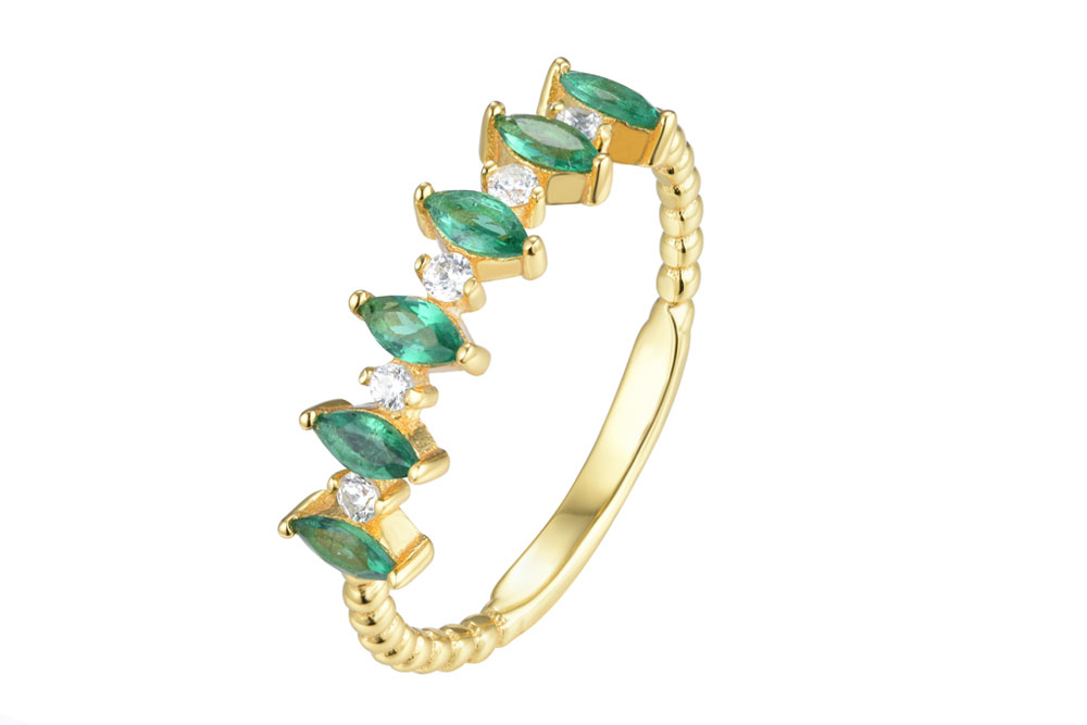 Anillo plata 925 zirconitas intercalas blancas