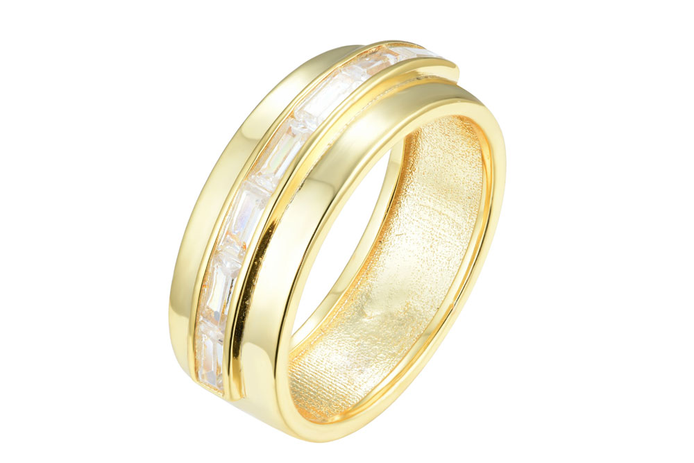 Anillo plata 925 zirconita baguette 