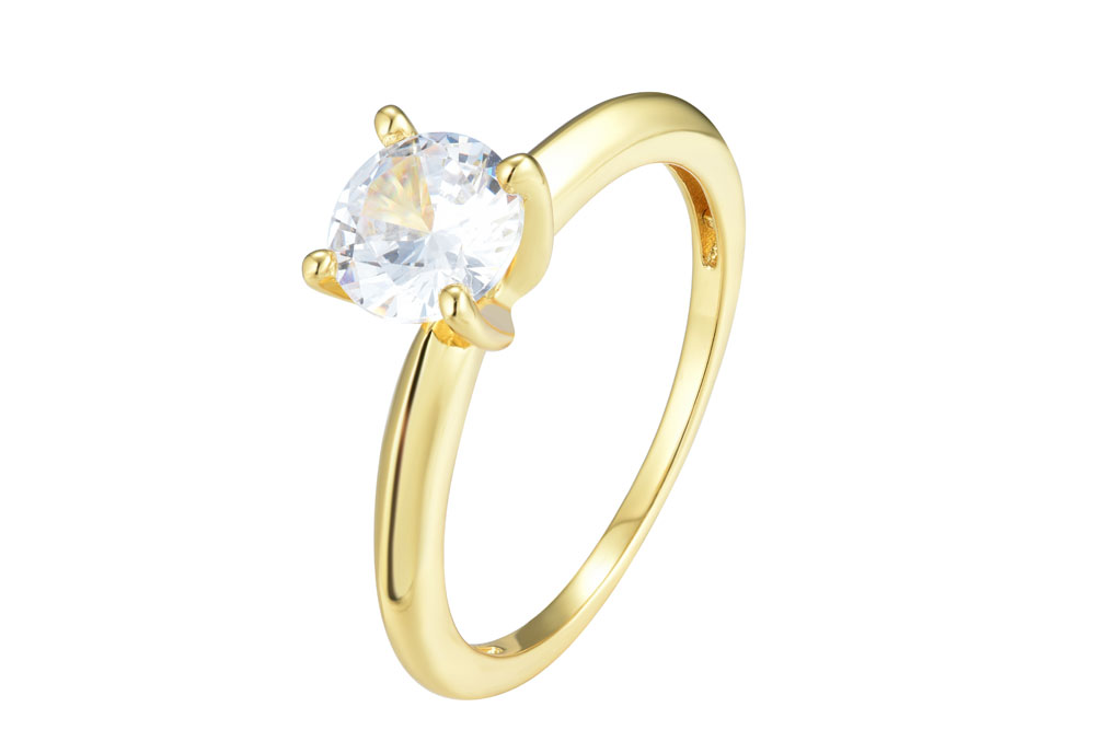 Anillo plata 925 solitario zirconita 