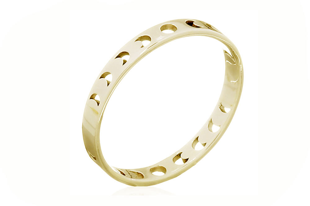 Sterling silver mini moon ring