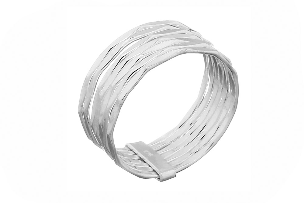 Anillo plata 925 7 alianzas unidas 