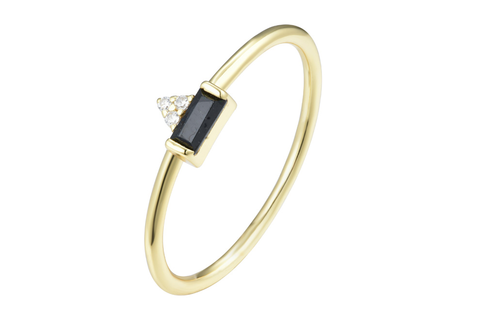 [15273RTA12ZNEDO] Sterling silver zirconia ring (EU size 52, Black)