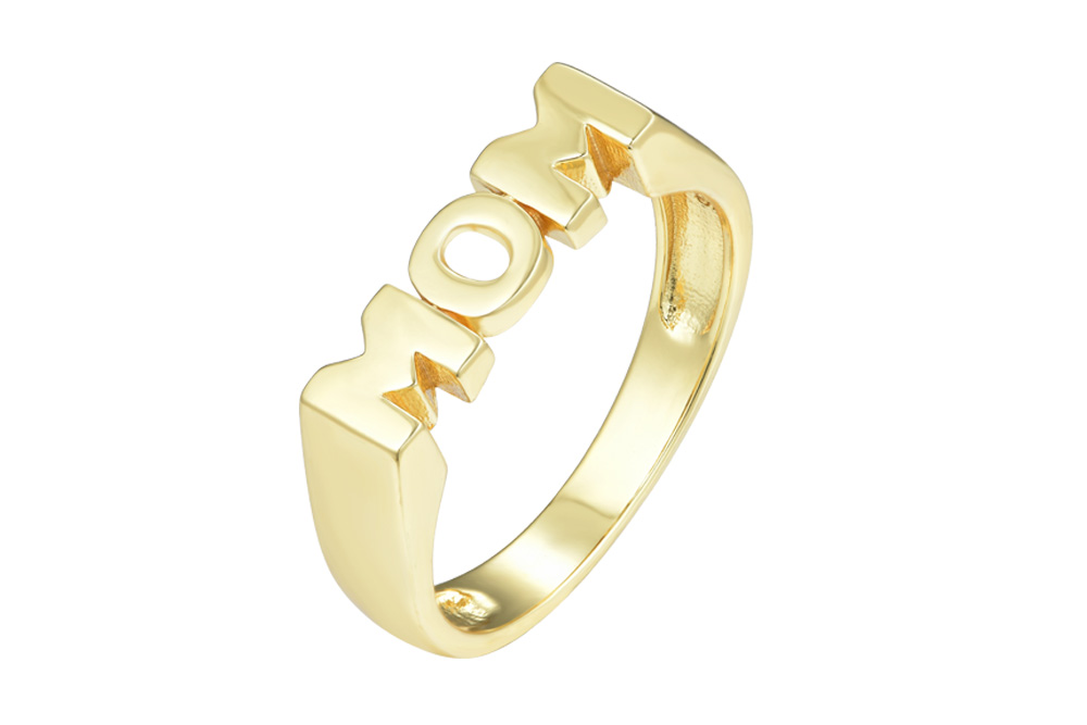 Sterling silver mom signet ring