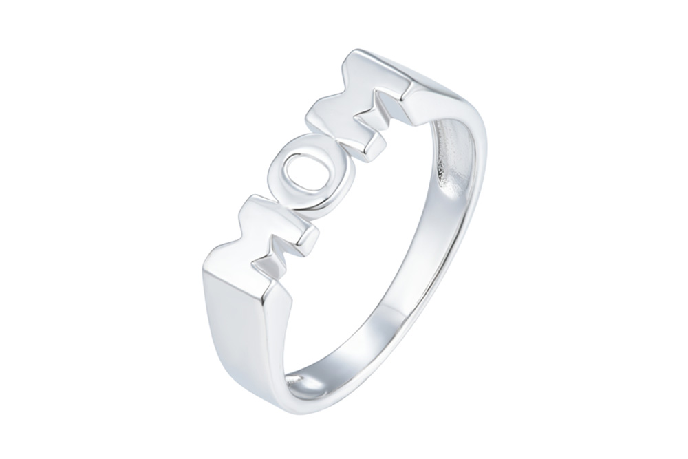Sterling silver mom signet ring