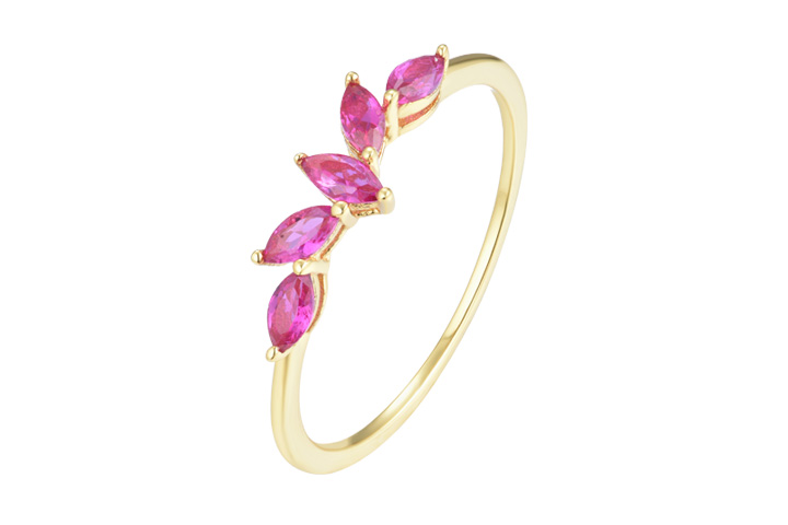Anillo plata 925 hojas zirconitas