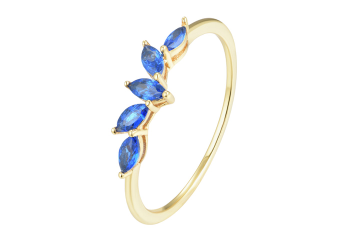 Anillo plata 925 hojas zirconitas