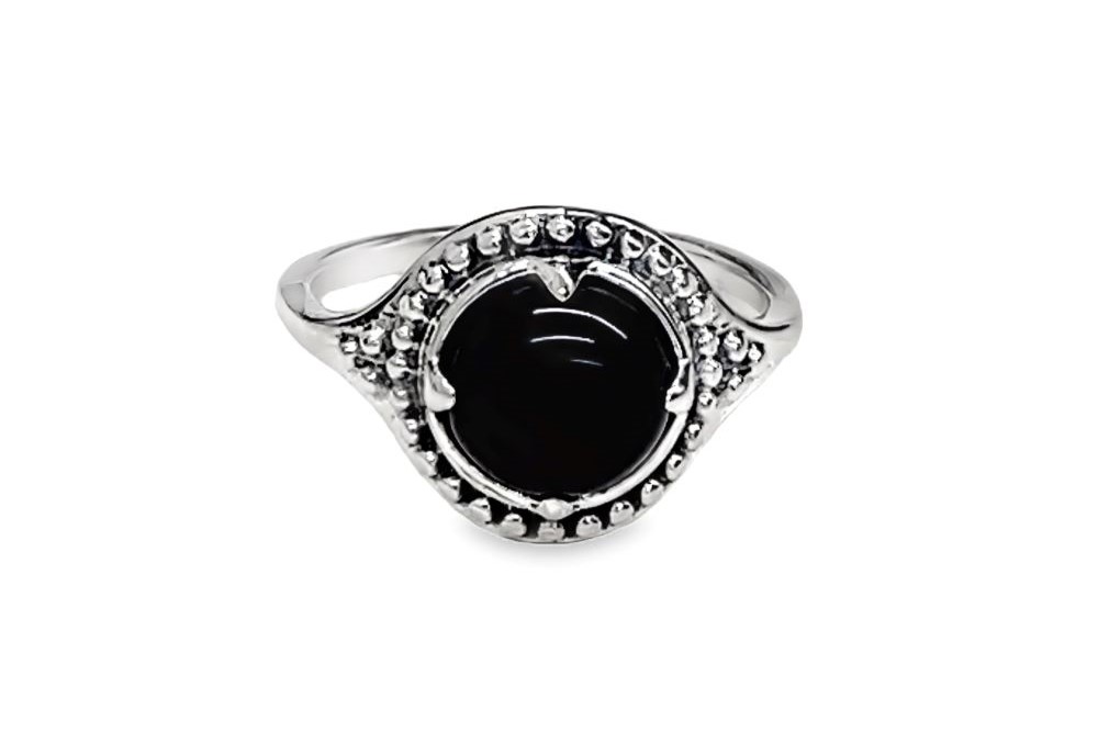 Sterling silver semiprecious stone ring