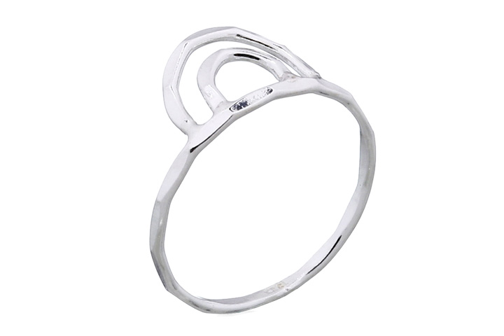 Anillo plata 925 doble semi circulo