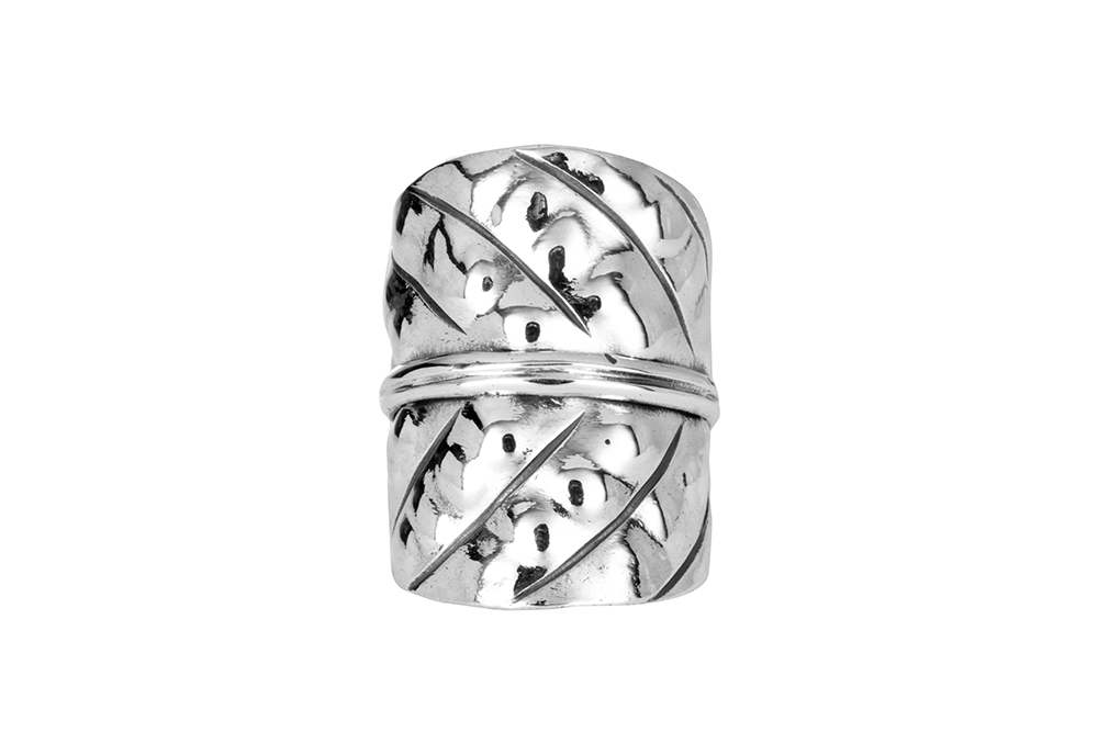 Sterling silver leaf ring