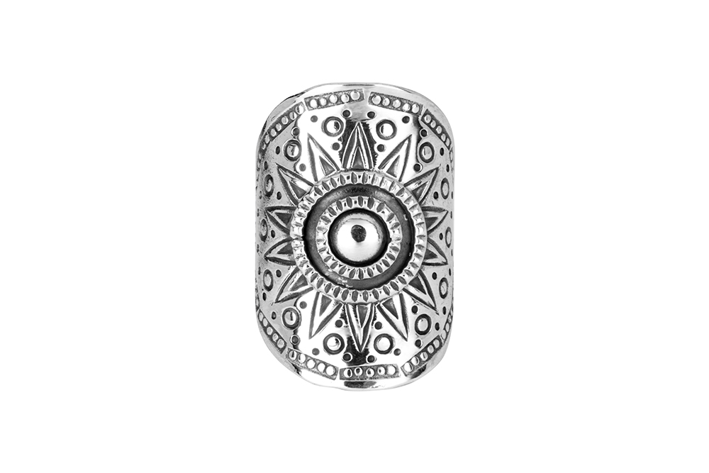 [15713RTA12OX] Sterling silver sun ring (EU size 52)