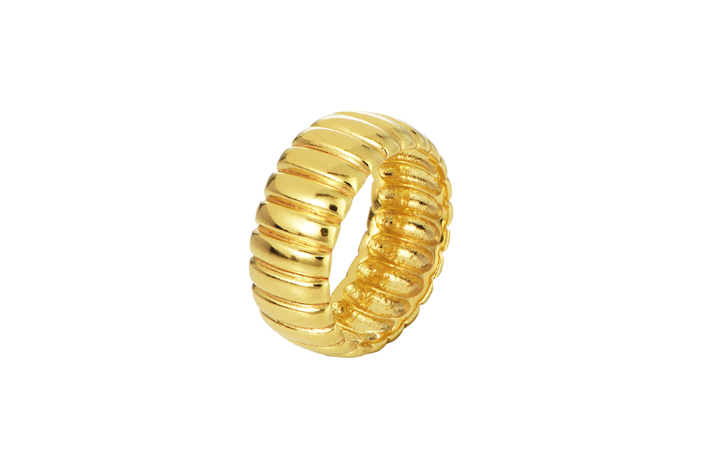 Anillo plata 925 gallonado ancho