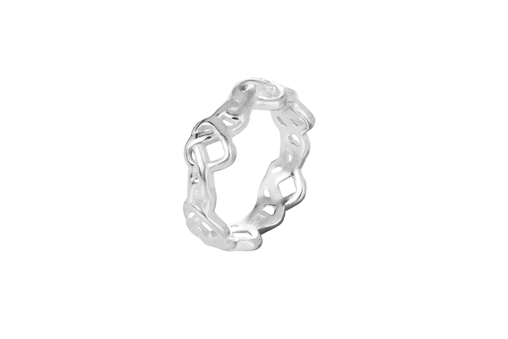 Sterling silver hearts ring
