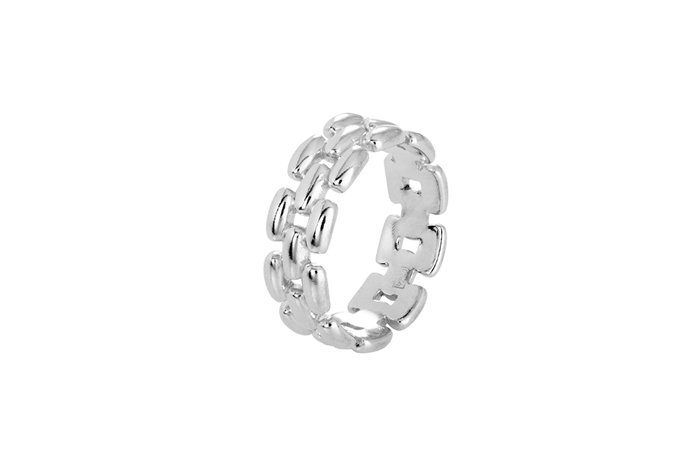 Sterling silver mesh chain ring