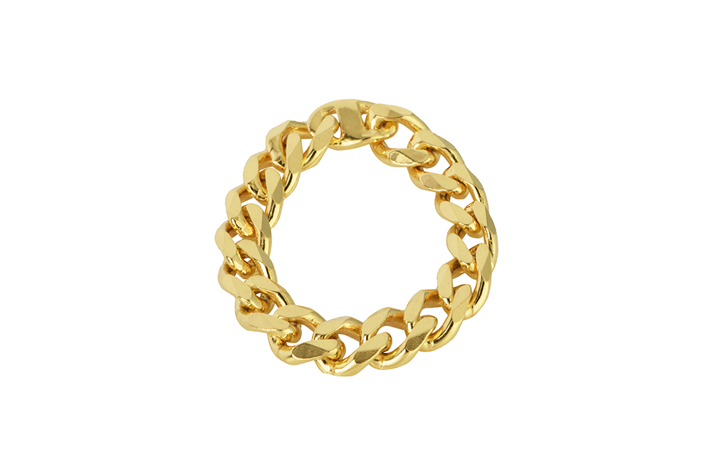 Sterling silver curb chain ring