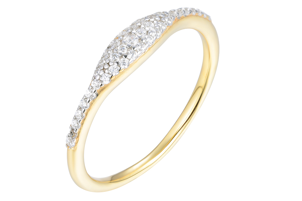 [16643RTA12ZBLDO] Sterling silver zirconia ring (EU size 52)