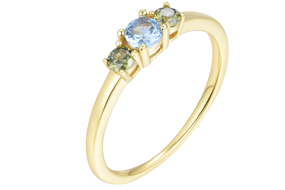 [17247RTA12ZBTOLDO] Anillo plata 925 tres zirconitas (Talla 12)