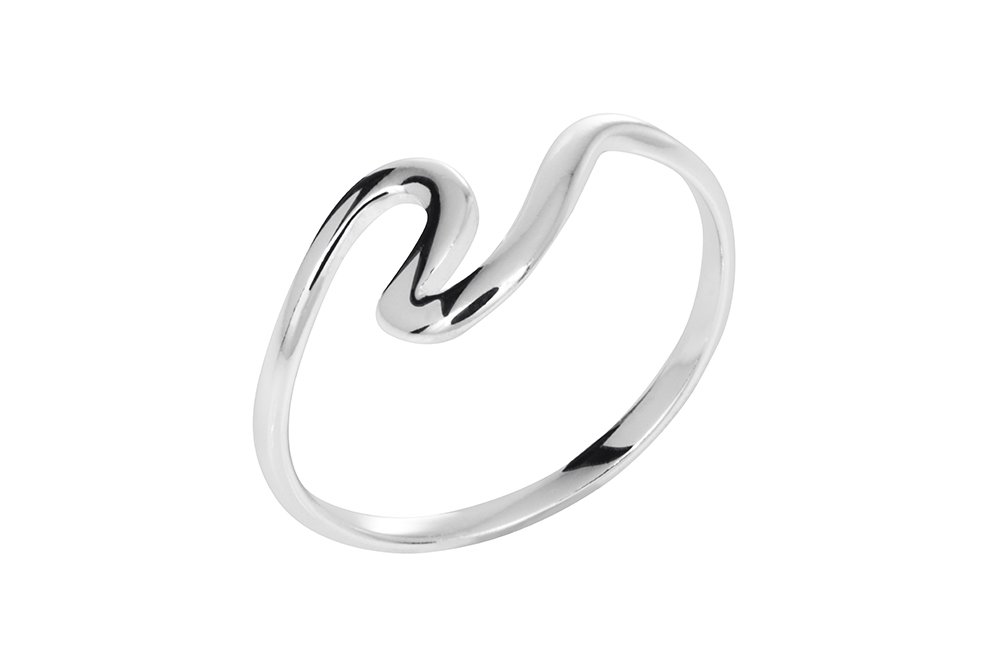 Sterling silver wave ring