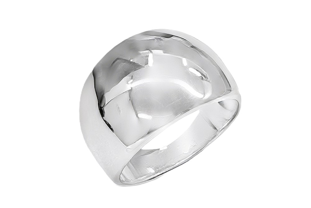 Sterling silver wide and curved ring