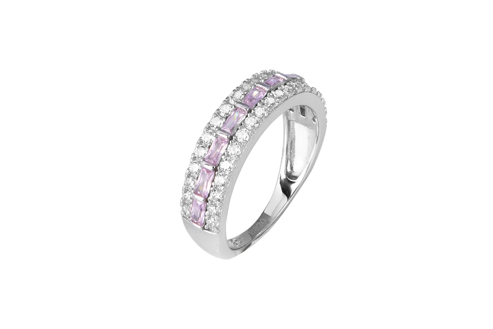 Sterling silver mix zirconia shape & colors ring