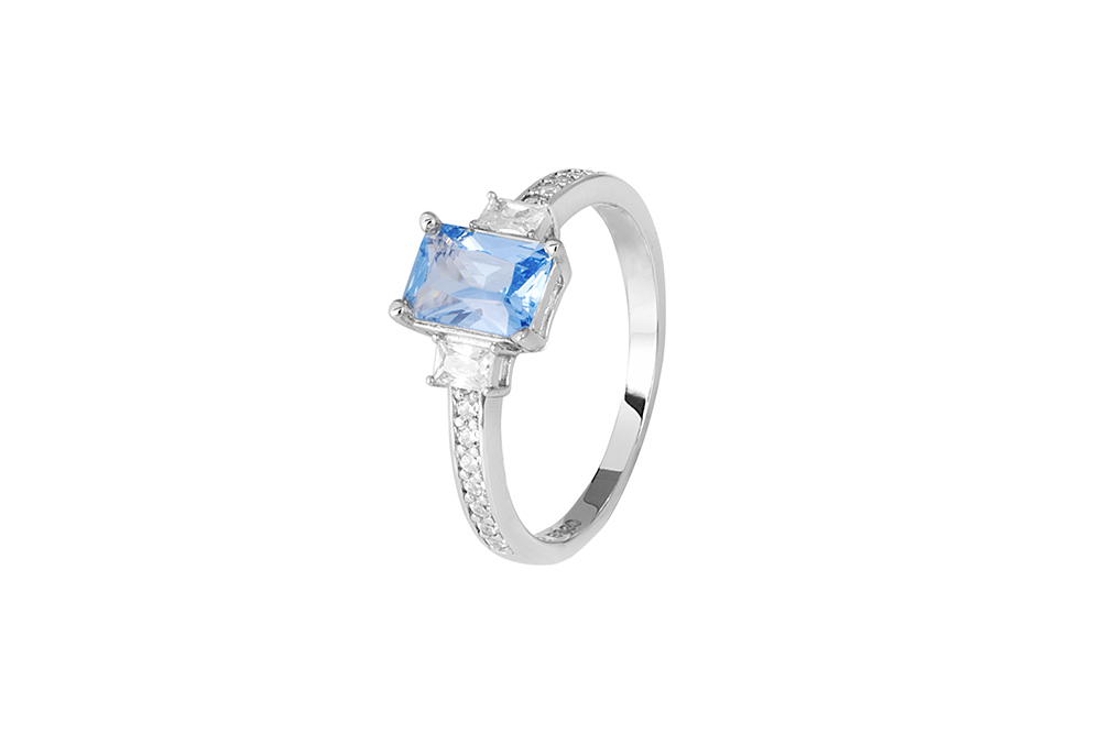 [17949RTA12ZBLBTRD] Anillo plata 925 zirconita 8x5mm y zirconitas blancas (Talla 12)