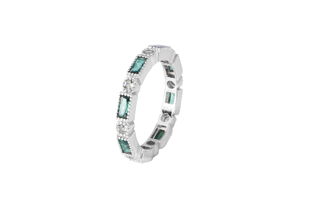 Sterling silver mix zirconia ring