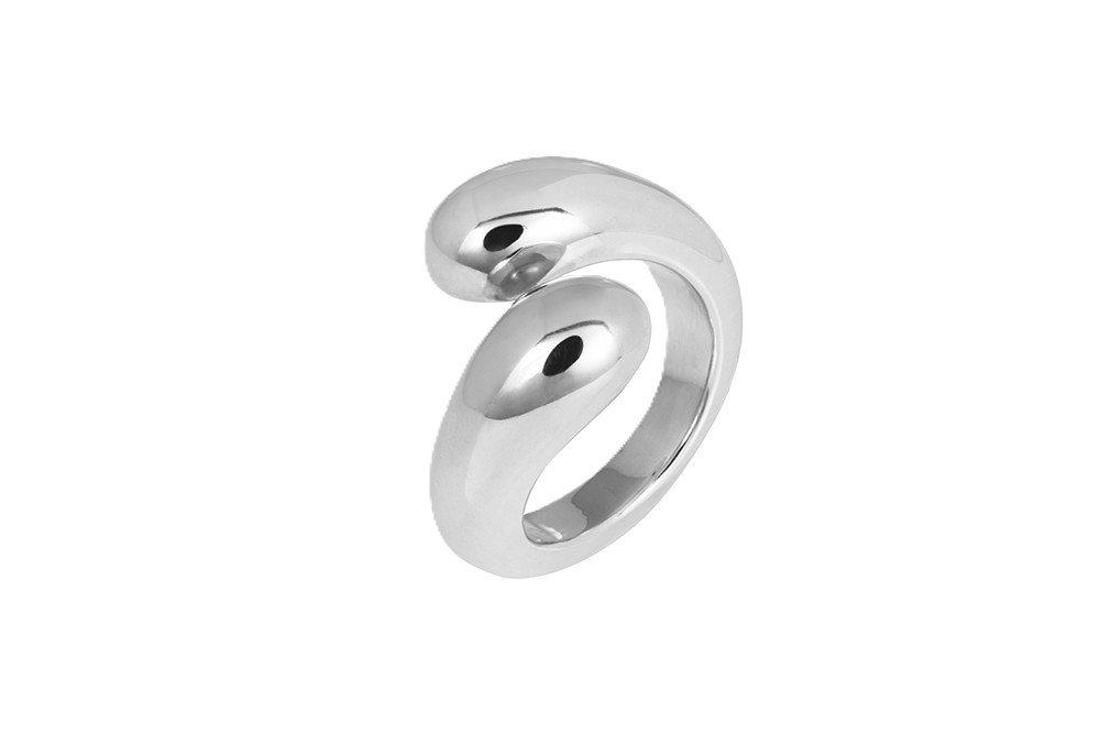[18096RTA12PL] Sterling silver open ring (EU size 52, Sterling silver)