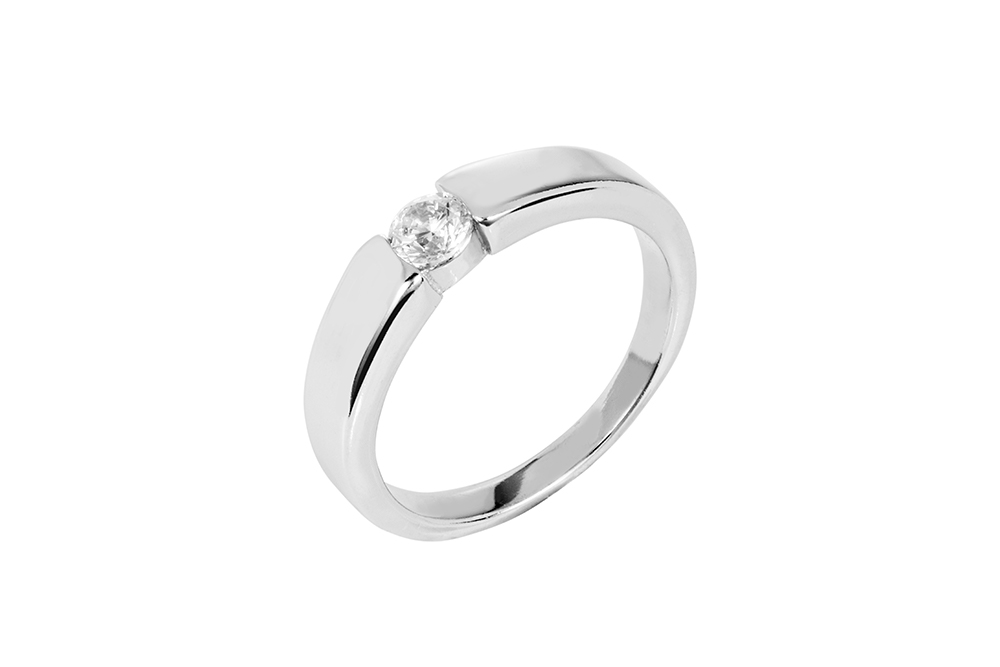 Anillo plata 925 solitario zirconita